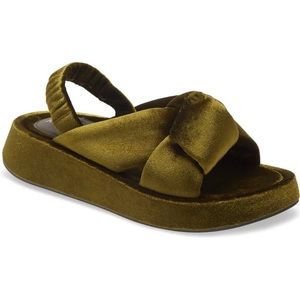 Jeffery Campbell Chartreuse Slingback Sandals— size 6.5